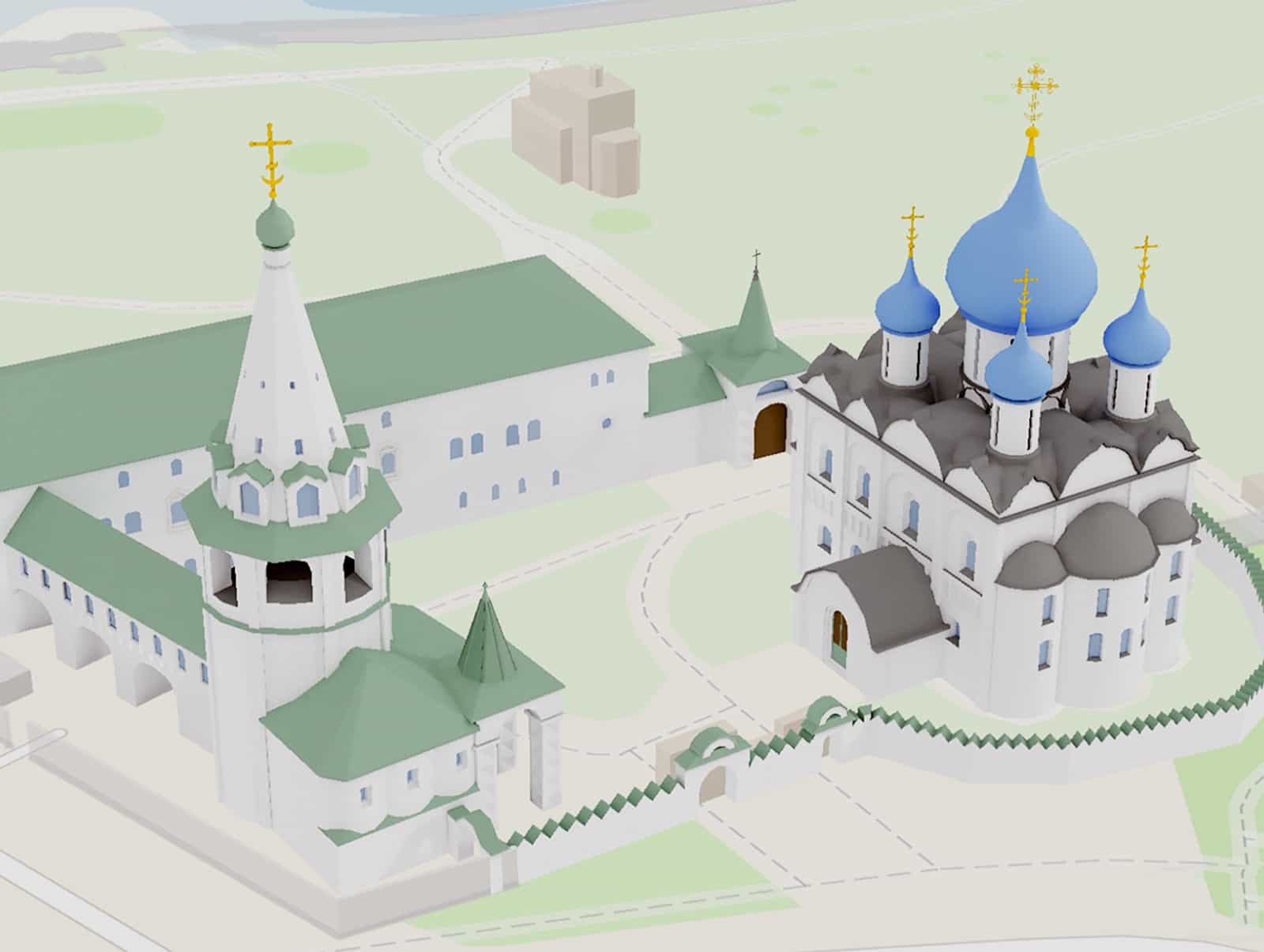 Трехмерные модели известных мест в Суздале